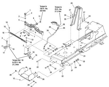 Frame And Front Axle Group Diagram and Parts List for 2690882-YB1840RDFR 2010 Briggs and Stratton Lawn Tractor
